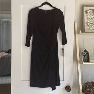 NWT Chaps Navy Blue Wrap Style Dress -Size S